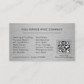 Heizung Kühlung Reparatur & Installation QR-Code Visitenkarte (Rückseite)