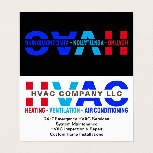 Heizung, Lüftung, Klimaanlage - Coole Klimaanlage Visitenkarten (Außenseite Aufgefaltet)