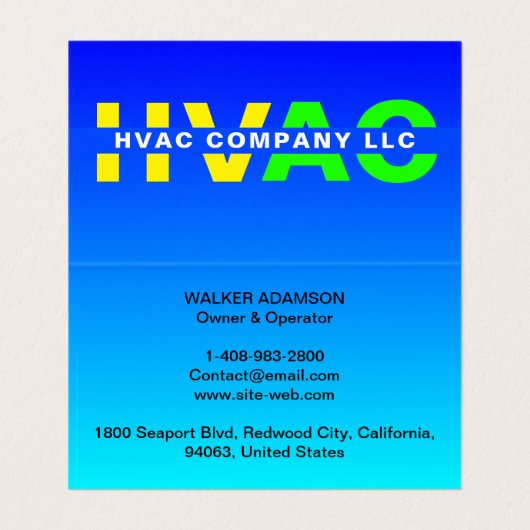 Heizung, Lüftung, Klimaanlage - Coole Klimaanlage Visitenkarten (Innenseite Aufgefaltet)