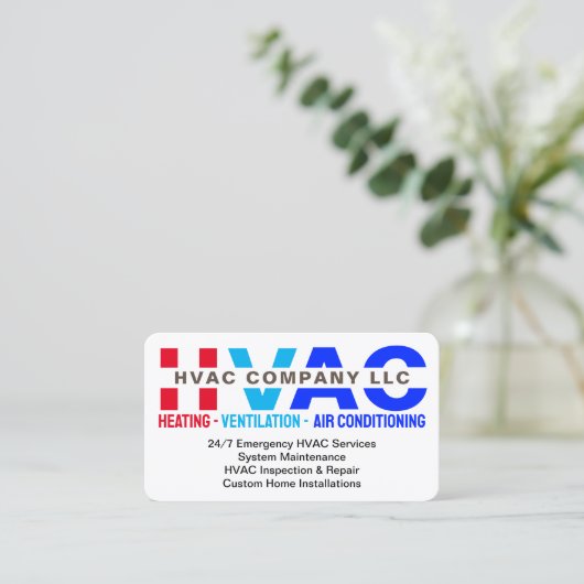 Heizung & Lüftung & Klimaanlage - Klimaanlage Visitenkarte (Stehend Vorderseite)