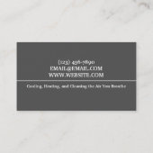 Heizung und Klimaanlage, Kühlung Visitenkarte (Rückseite)