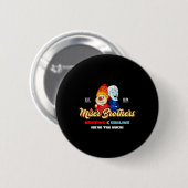 Heizung und Kühlung Brüder Weihnachten Retro Button (Vorne & Hinten)
