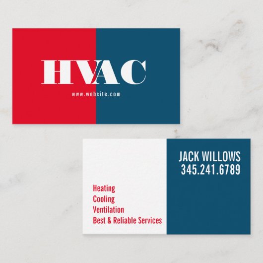 Heizung und Kühlung , Klimaanlage HVAC-Geschäft Visitenkarte (Vorne/Hinten)