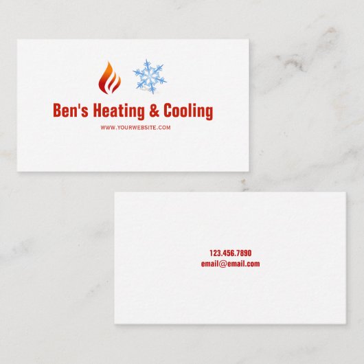 Heizung und Kühlung , Klimaanlage, HVAC Geschäft Visitenkarte (Vorne/Hinten)