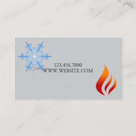 Heizung und Kühlung, Klimaanlage HVAC Visitenkarte (Rückseite)