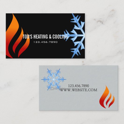 Heizung und Kühlung, Klimaanlage HVAC Visitenkarte (Vorne/Hinten)