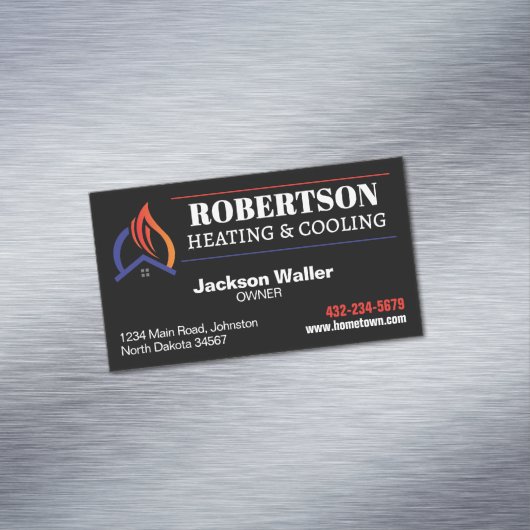 Heizung und Kühlung Magnetische Visitenkarte (Beispiel)