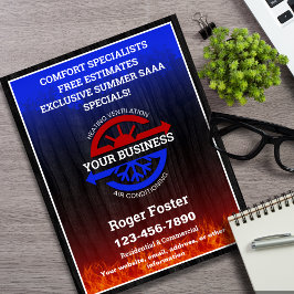 Heizung und Luft mit Klimaanlage Flyer