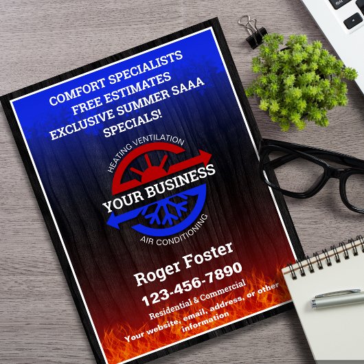 Heizung und Luft mit Klimaanlage Flyer