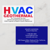 Heizungs- und Kühlsysteme - Geothermische HVAC Visitenkarte (Vorne/Hinten)
