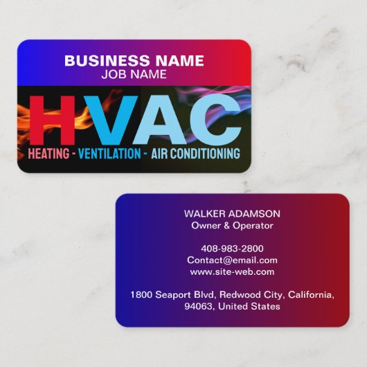 Heizungs- und Kühlungsnetzspezialisten | HVAC Visitenkarte (Vorne/Hinten)
