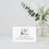 Heizungstechniker mit Illustrationskarte Visitenkarte (Stehend Vorderseite)