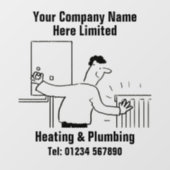 Heizungstechniker oder Heizungs- und Installations Fensteraufkleber (Blatt)