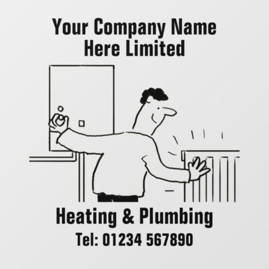 Heizungstechniker oder Heizungs- und Installations Fensteraufkleber (Blatt)