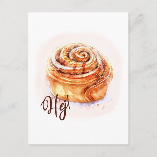 Hej! Kanelbullar Fika Postcard Postkarte (Vorderseite)