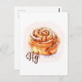 Hej! Kanelbullar Fika Postcard Postkarte (Vorne/Hinten)