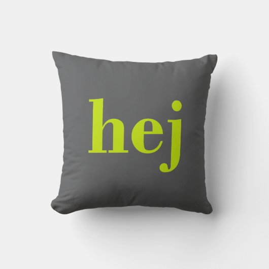 Hej - Schwedisches Hallo Kissen (Vorderseite)