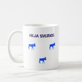 Heja Sverige anpassningsbar mugg med tre älgar Kaffeetasse