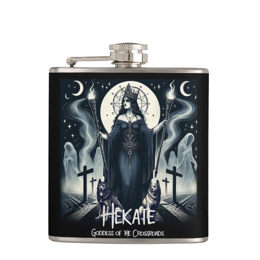 Hekate Goddess of the Crossroads Ghosted Spirits Flachmann (Vorderseite)