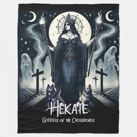 Hekate Goddess of the Crossroads Ghosted Spirits Fleecedecke (Vorderseite)