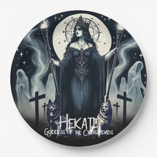 Hekate Goddess of the Crossroads Ghosted Spirits Pappteller (Vorderseite)