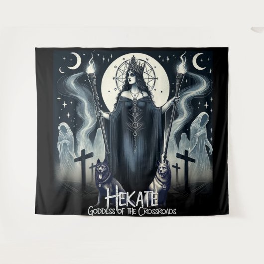 Hekate Goddess of the Crossroads Ghosted Spirits Wandteppich (Vorderseite (Horizontal))