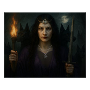 Hekate, Göttin der Crossroads Glossy Poster