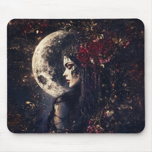 Hekate Göttin der Hexerei Triple Moon Goddess 6 Mousepad (Vorne)