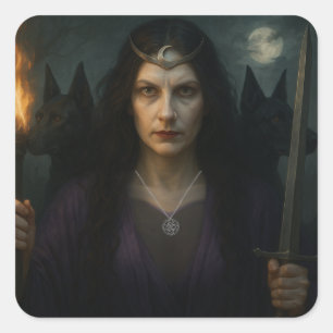 Hekate, Göttin der Kreuzung Quadratischer Aufkleber
