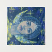 Hekate, Mondgöttin, pastellfarbene Malerei, Fantas Wandteppich (Vorderseite (Horizontal))