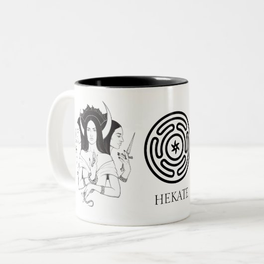Hekate Witchcraft Zweifarbige Tasse (Vorderseite Links)