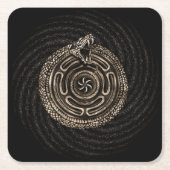 Hektatrad mit Uroboros Rechteckiger Pappuntersetzer (Vorderseite)