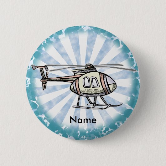 Hektischer Hubschrauber-Anstecker Button (Vorderseite)