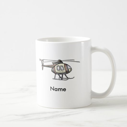 Hektischer Hubschrauber-Becher Kaffeetasse (Rechts)