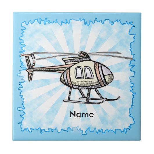 Hektischer Hubschrauber Fliese (Vorderseite)
