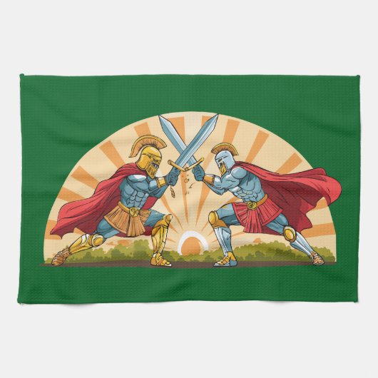 Hektor und Achilles Geschirrtuch (Horizontal)