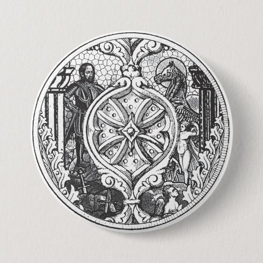 Held-Buntglas-Schild-Knopf Button (Vorderseite)