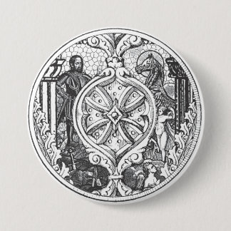 Held-Buntglas-Schild-Knopf Button