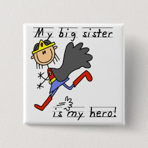 Held-große Schwester-T-Shirts und Geschenke Button