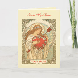 Held in Devotion Vintage Art Nouveau Romance Karte