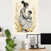 Held in Grace – A Mother's Quiet Embrace Poster (Heimbüro)