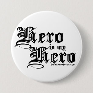 Held ist mein Held-Schwarz-Text-angemessenes Button