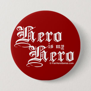 Held ist mein Held-weißer Text-angemessenes Button