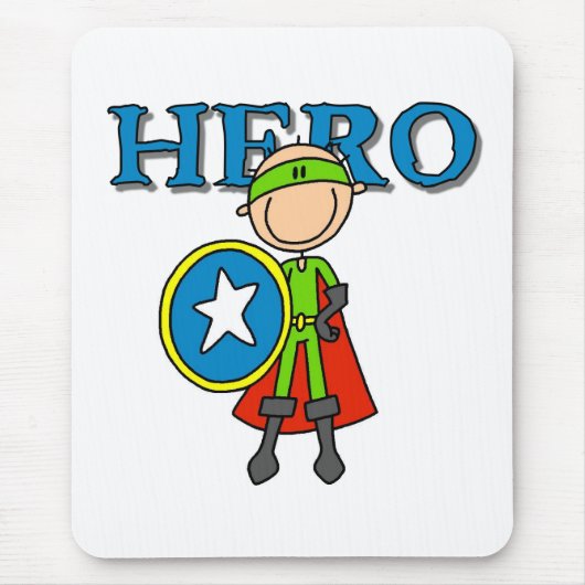 Held Junge mit Schild Mousepad (Vorne)