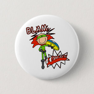 Held Jungen mit Schild Button