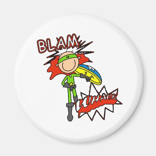 Held Jungen mit Schild Magnet (Vorne)