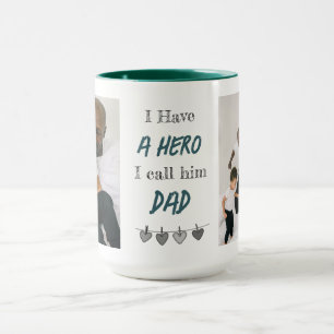 Held Papa Individuelle Fotos Vater-Tag-Kombitass Tasse