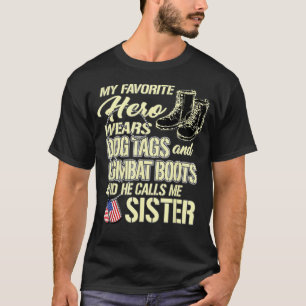 Held trägt Hundemarken Kampfstiefel Stolz Militär T-Shirt