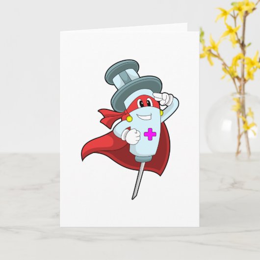 Helden als Krankenschwester mit Spritze Karte (Gelbe Blume)