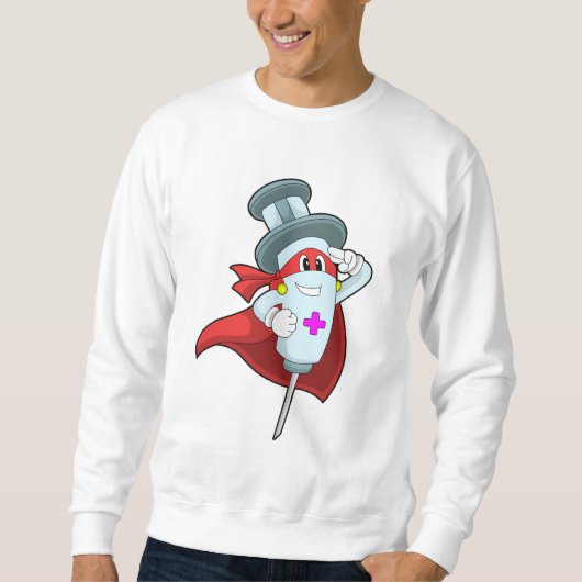 Helden als Krankenschwester mit Spritze Sweatshirt (Vorderseite)